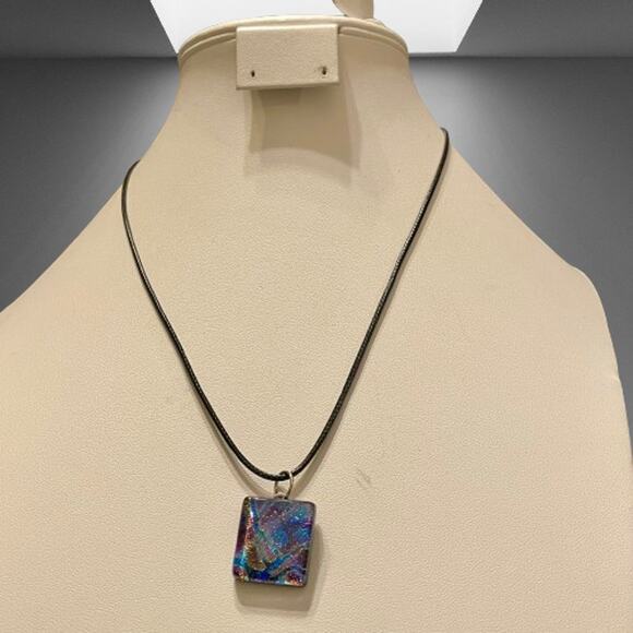 Handmade Jewelry - Colorful Dichroic Art Glass Pendant